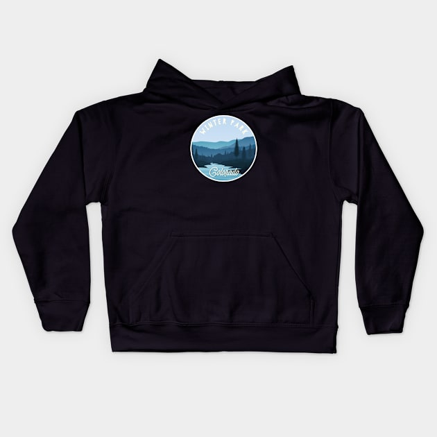 Winter Park, Colorado Kids Hoodie by MagnificentPlaces